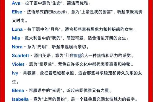 英语女孩qq名字大全