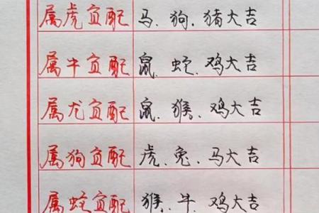 12生肖吉凶配对一览表