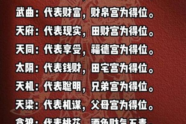 紫薇斗数主星性质：廉贞，天府，贪狼，巨门