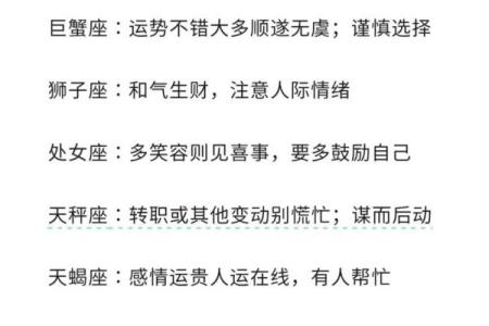 15星座运势周报